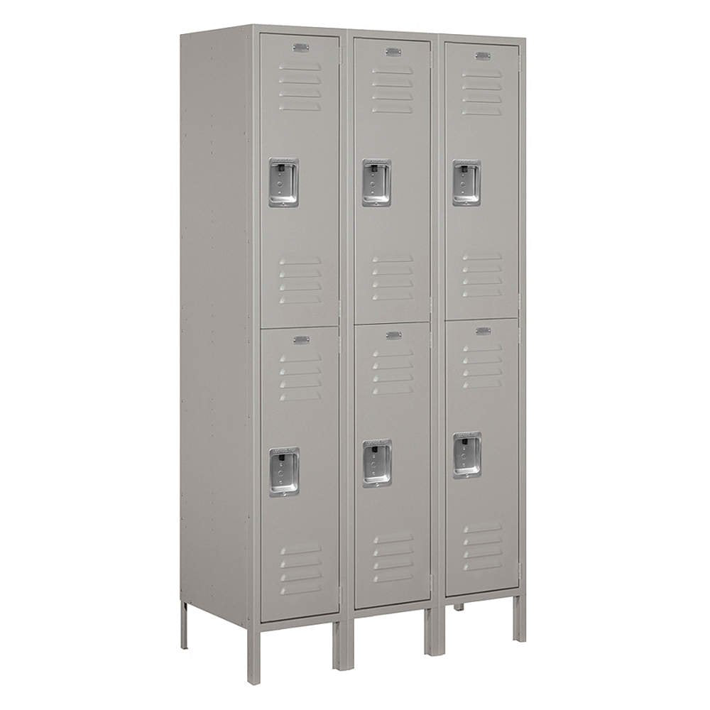 Salsbury Industries 52368Gy-U Double Tier 45-Inch Wide 6-Feet High 18-Inch Deep Unassembled Extra Wide Standard Metal Locker, Gr