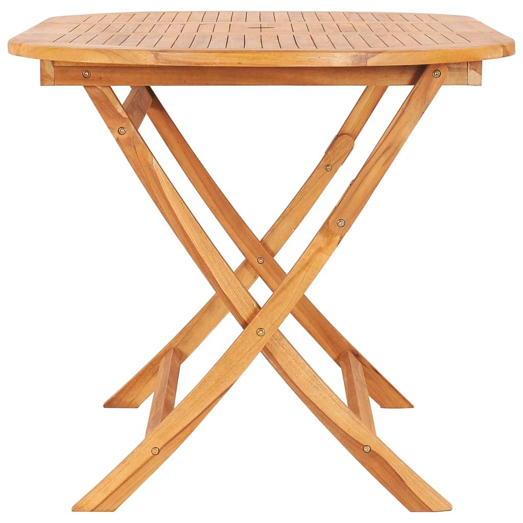 vidaXL Solid Teak Wood 7-Piece Patio Dining Set - Folding Table and Chairs - Durable Outdoor Garden Terrace Furniture Set with Fine Sanded Finish - Weather Resistant - Easy Assembly