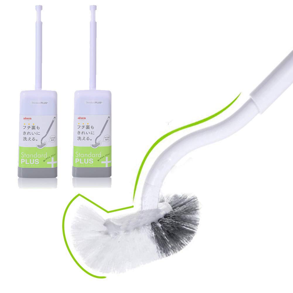 Marbarsse Bathroom Toilet Bowl Brush and Holder, Curved Design Toilet Brush for Deep Cleaning Under Rim, Best Toilet Brush Set, 