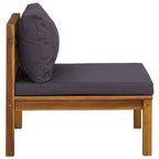 vidaXL 3 Piece Patio Lounge Set with Dark Gray Cushions Acacia Wood