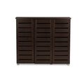 Baxton Studio Adalwin 3-Door Shoe Storage Cabinet, Dark Brown (118-6517-HiT)