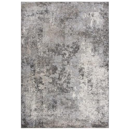 Rizzy Home Alora Decor Venice 6'7" X 9'6" Abstract Silver/Gray/Taupe Power-Loomed Area Rug