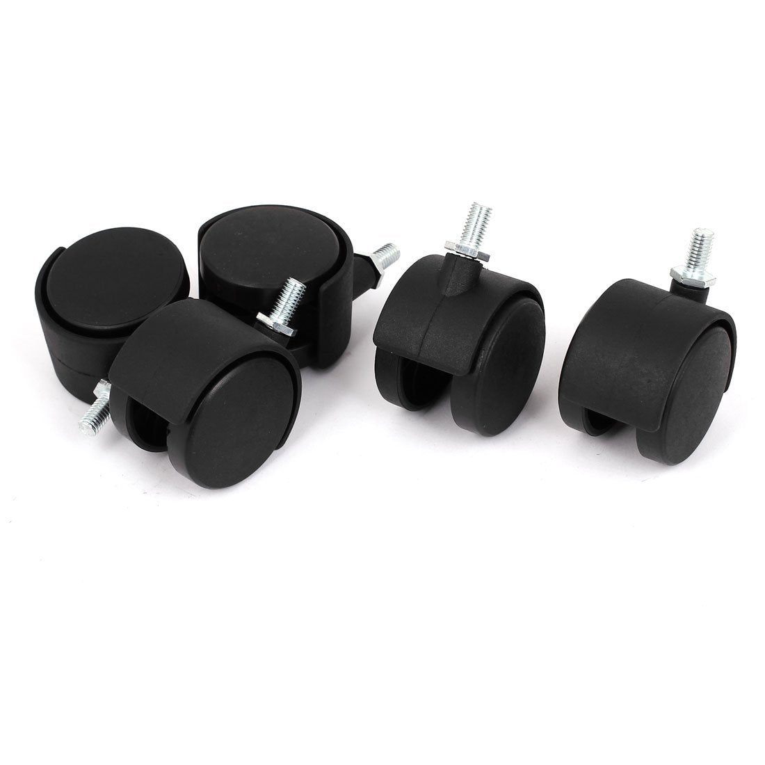 Copapa 5pcs 2 Inch M8 Threaded Stem Twin Wheel Office Chair Swivel Caster