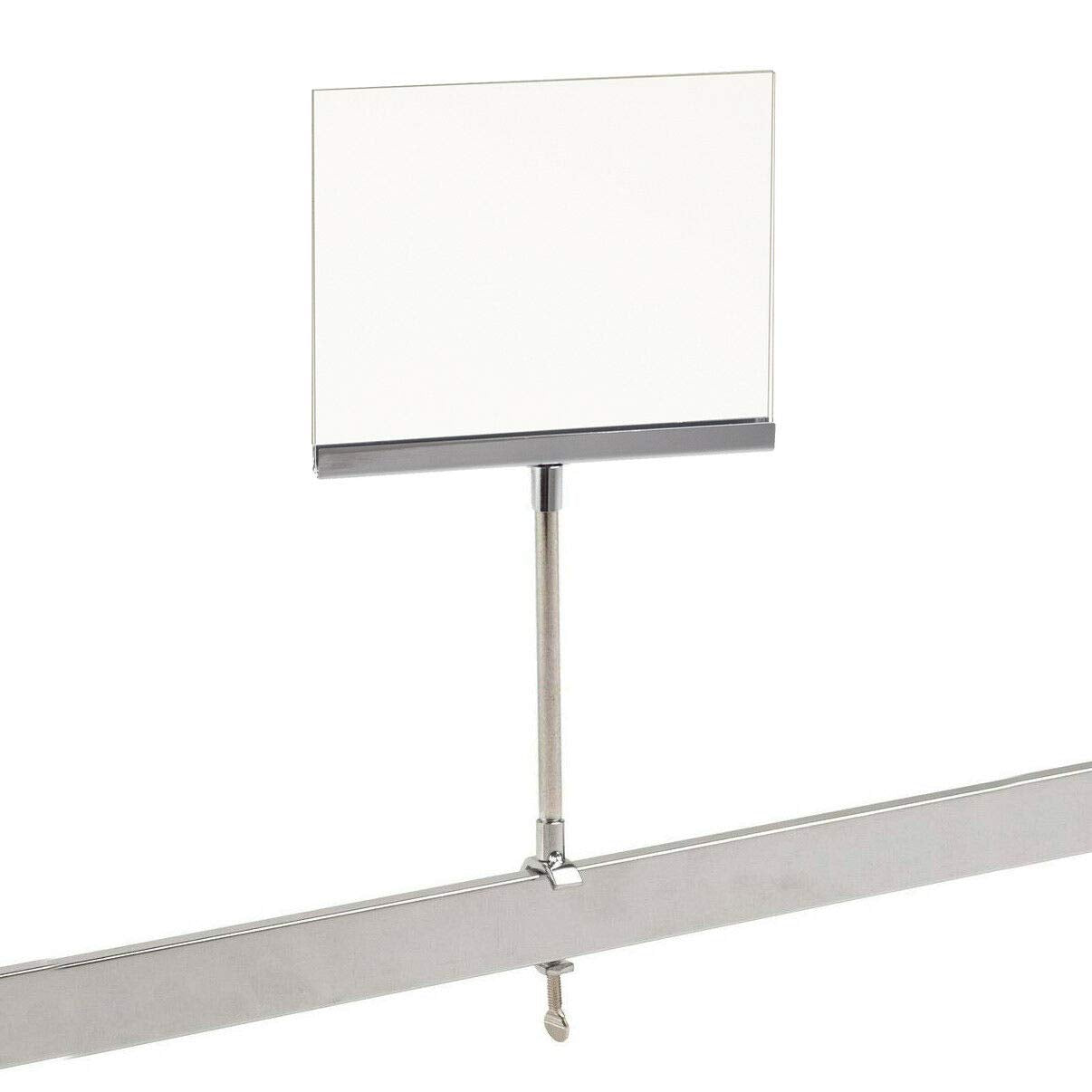 Universal Retail Rack Acrylic Frame Clamp On 5.5' X 7' Sign Holder Card Display, 13' H, 2 Pack
