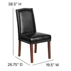 Flash Furniture Hercules Hampton Hill Series Black Leathersoft Parsons Chair With Silver Accent Nail Trim