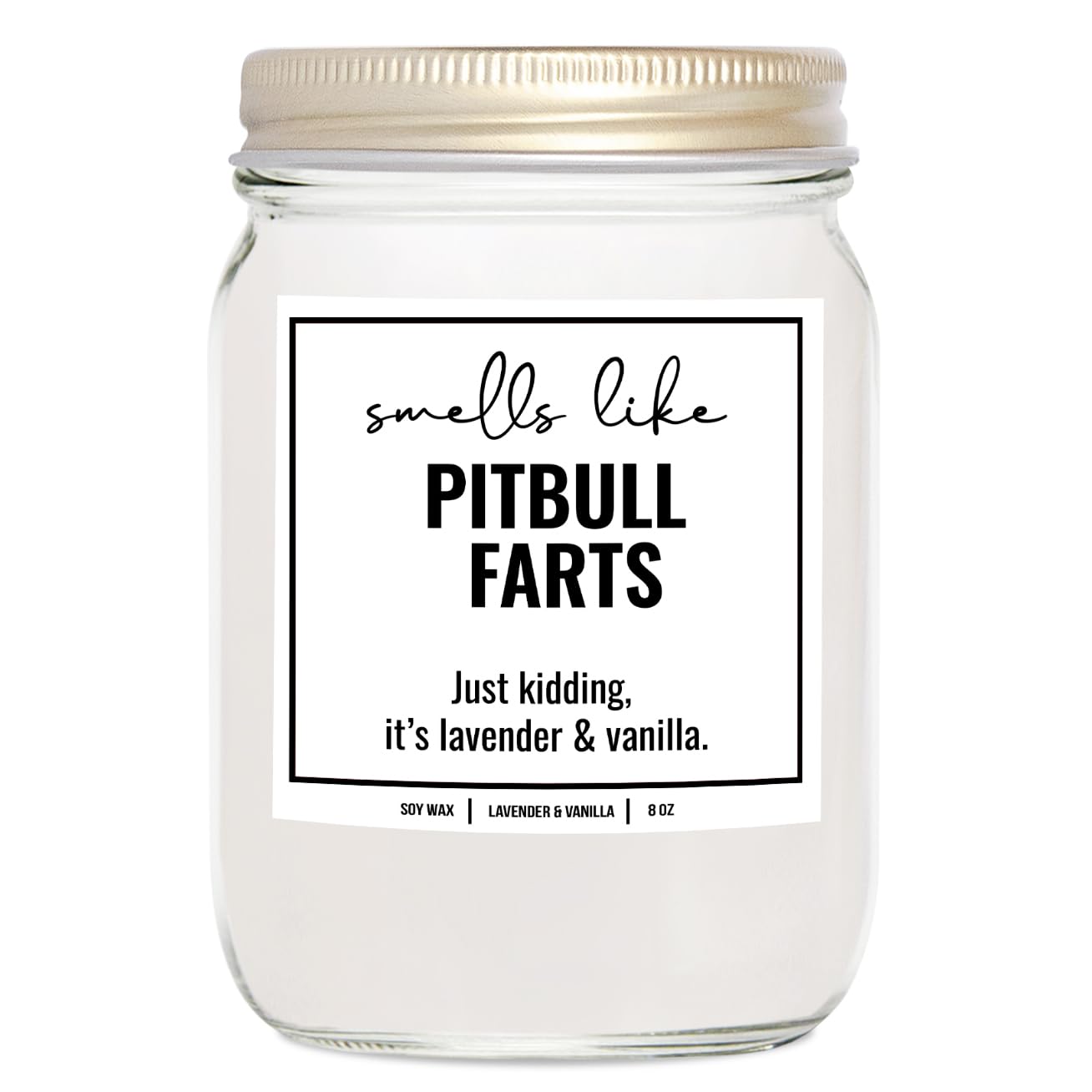YouNique Designs Smells Like Pitbull Farts Soy Candle Gifts for Pitbull Lovers - Pit Bull Mom Gifts for Women - Pitbull Mom Gift