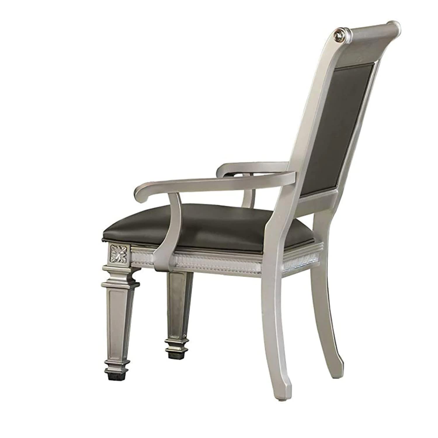 Benzara BM181905 Faux Leather Upholstered Arm Chair