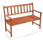 vidaXL Solid Acacia Wood Patio Bench with Bright Green Cushion - Weather-Resistant Outdoor Furniture for Garden or Patio - Easy Assembly