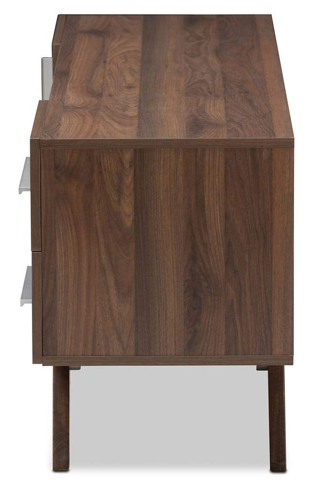 Baxton Studio Ashfield Mid-Century Modern Walnut Brown Finished Wood TV Stand