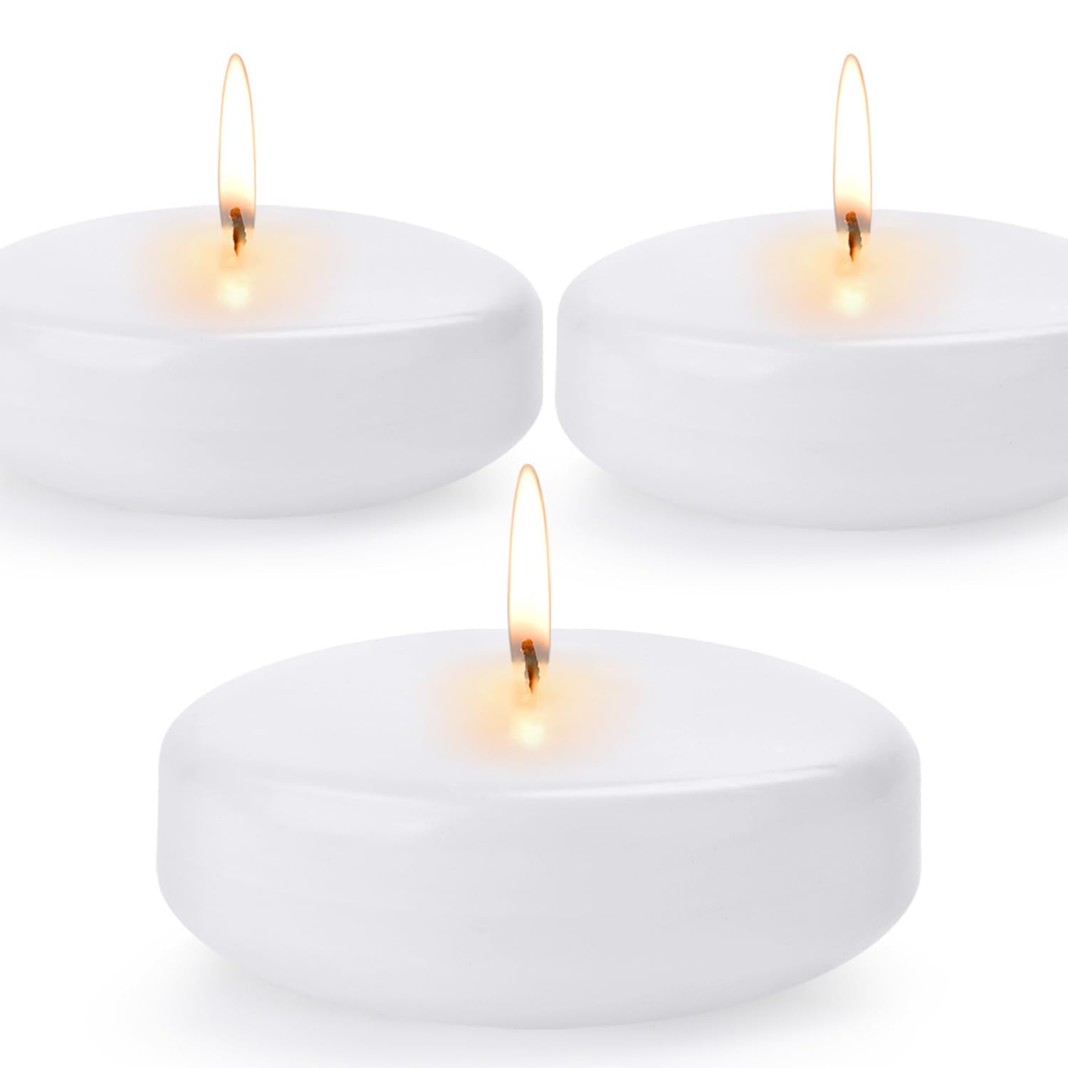 36PACK Floating Candles 3inch Continuous Burning for 13-15 Hours odorless smokeless White Non-drip Decorative Candles Suitable f