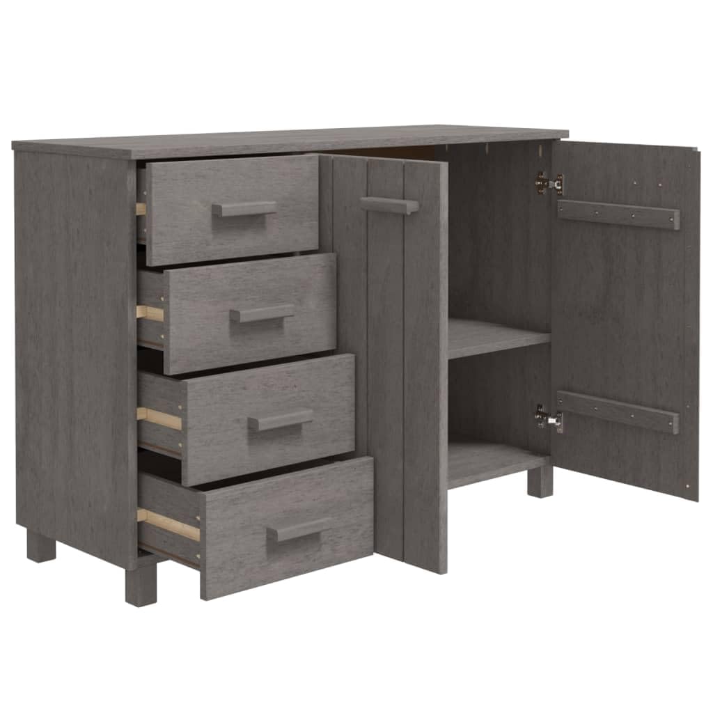 vidaXL Sideboard HAMAR Light Gray 44.5"x15.7"x31.5" Solid Wood Pine