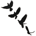 Blulu 4 Pieces Wooden Bird Wall Decor Flying Bird Wall Sculptures Wall Art Decor Bird Silhouette Wall Art Bird Wooden Wall Art S