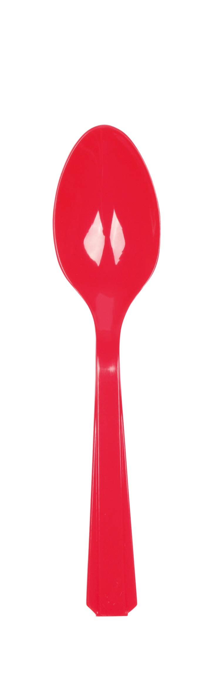 Vibrant Apple Red Plastic Spoons (Pack Of 20) - Eco-Friendly  Durable & Eye-catching  Perfect For Parties & Events