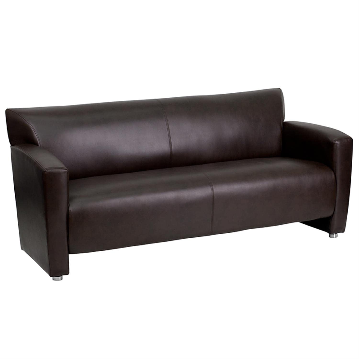 Flash Furniture Hercules Majesty Series Reception Set In Brown Leathersoft