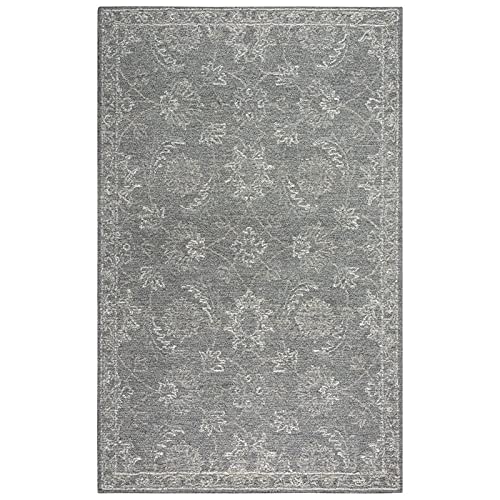 Peace 5' X 7'6&quot; Floral Gray/Gray Hand-Tufted Area Rug