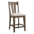 Whiskey River Slat Back Counter Stool with Cushion Seat, Set of 2, Gun Powder Gray