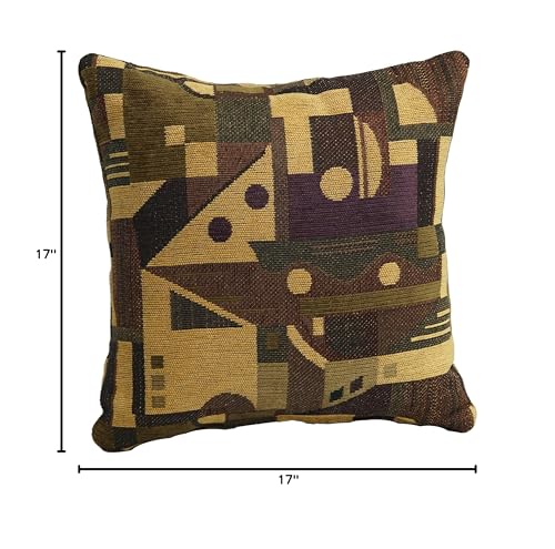 Blazing Needles Jacquard Chenille Throw Pillow, 17", Tate Grape