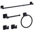 Ntipox 5 Pieces Black Bathroom Hardware Set,Wall Mounted 23.6 inch Towel Bar Set Matte Black,Towel Rack Set,Toilet Paper Holder,