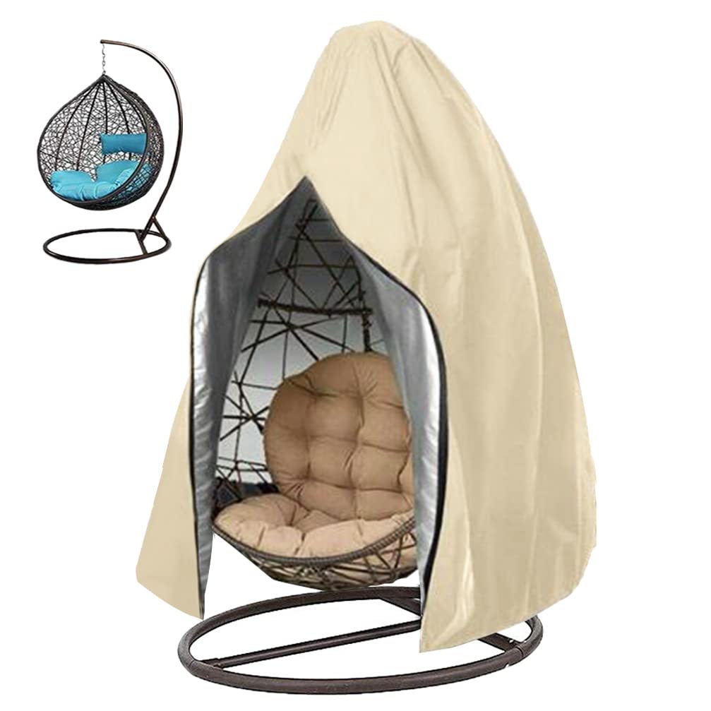Oslimea Patio Egg Chair Cover, Waterproof Swing Egg Chair Cover With Zipper, Wind-Proof Patio Swing Chair Cover With Bottom Buck