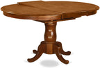 East West Furniture POAV7-SBR-W 7 Piece Dining Table Set Consist of an Oval Dining Room Table with Butterfly Leaf and 6 Wood Seat Chairs, 42x60 Inch, Saddle Brown