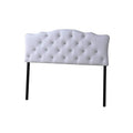 Baxton Studio Rita Modern and Contemporary White Faux Leather Upholstered Button-Tufted Scalloped Twin Size Headboard