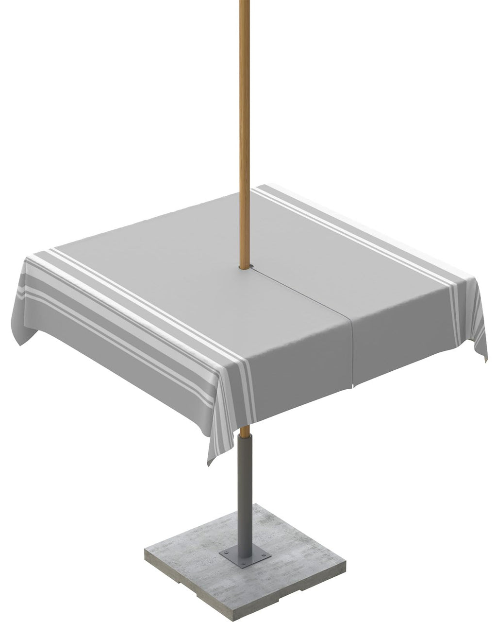 Queenker Outdoor Tablecloth With Umbrella Hole, Farmhouse Gray White Stripe Square Tables Waterproof Tabletop Collection For Pat