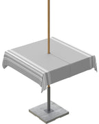 Queenker Outdoor Tablecloth With Umbrella Hole, Farmhouse Gray White Stripe Square Tables Waterproof Tabletop Collection For Pat