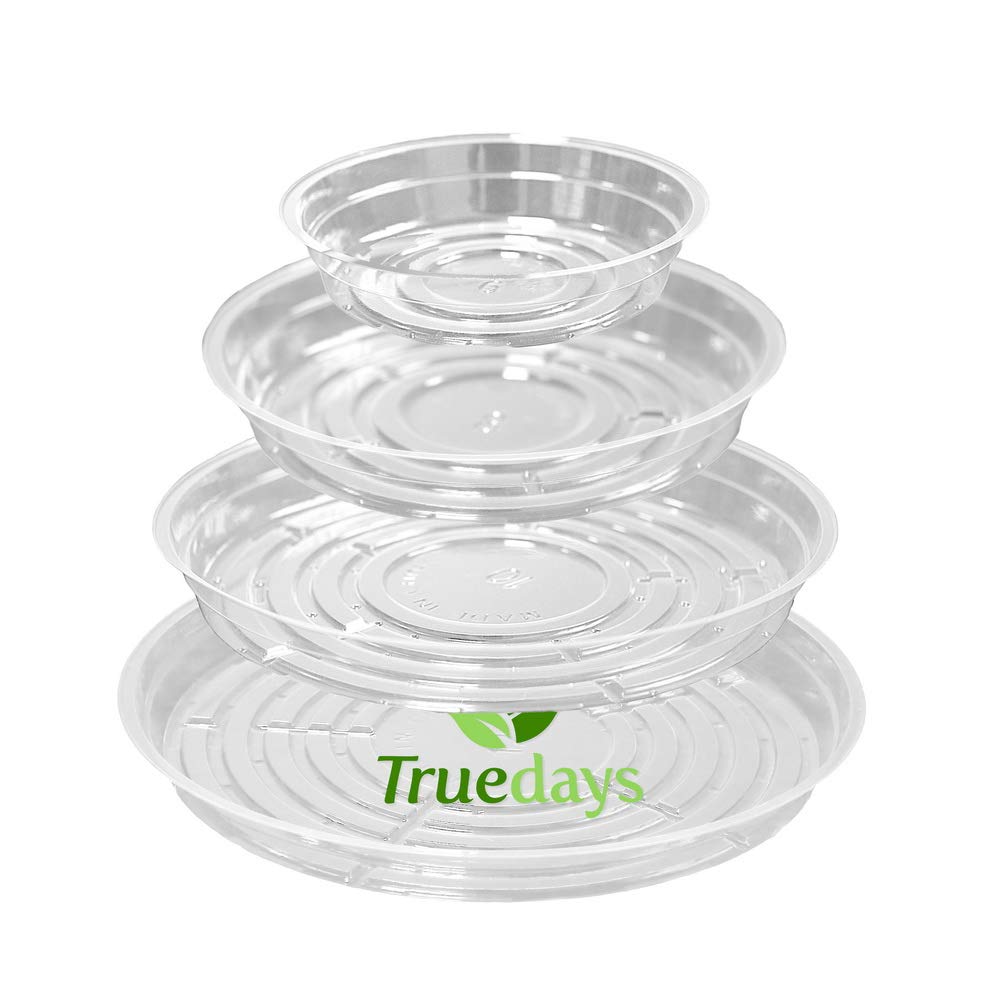 Truedays 20 Pack Plant Saucers (6 Inch / 8Inch / 10Inch / 12Inch) Clear Plant Saucers Flower Pot Tray Excellent For Indoor & Out