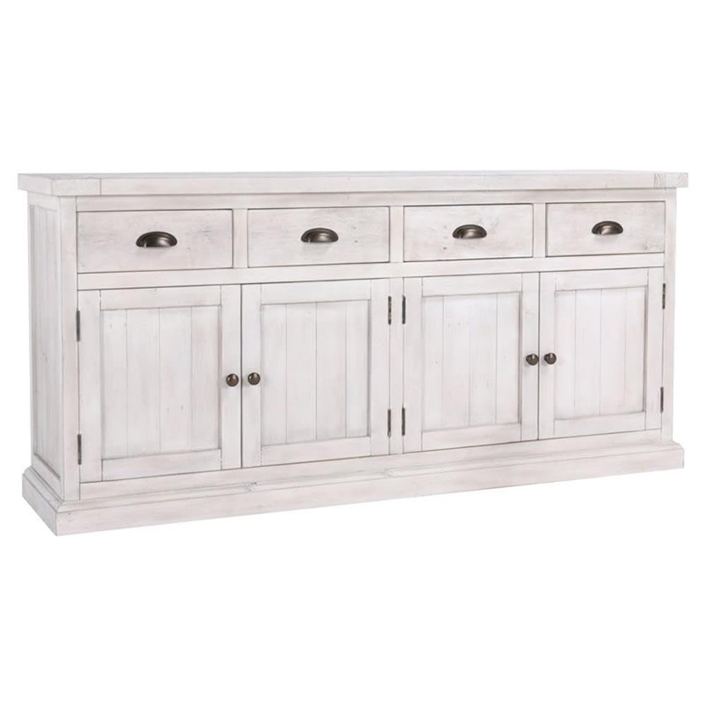 Kosas Home Quincy 4-Drawer 4-Door Solid Pine Wood Sideboard In Nordic Ivory