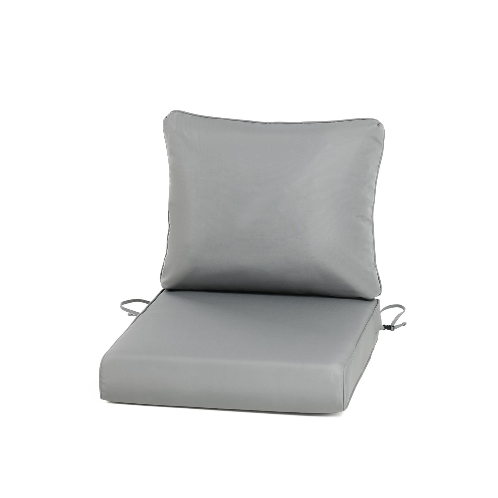 Bps 24X24 Inch Outdoor Deep Seat Cushions Set- Water Resistant With Adjustable Straps & Handles For Patio, Deck, Or Garden, Gray