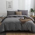 Clothknow Grey Comforter Set Full 3Pcs Dark Gray Bedding Comforter Sets Gray Full Size Comforter Men Boys Comforter Soft Charcoa