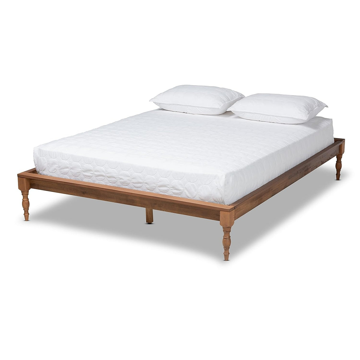 Baxton Studio Romy Bed Frame, Queen, Ash Walnut (159-9820-HiT)