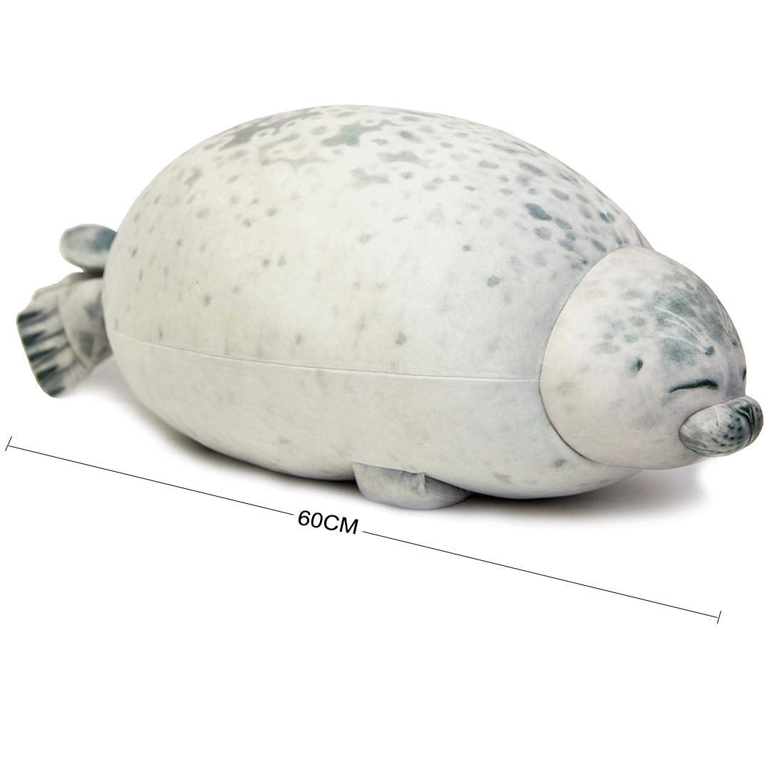 Ehotong Cute Blob Seal Pillow, Chubby Seal Plush Hug Pillow Soft Stuffed Animal Toy (White, 24')