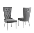 Best Quality Furniture SC330-337 Dining Chairs, Dark Gray/Silver