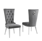 Best Quality Furniture SC330-337 Dining Chairs, Dark Gray/Silver
