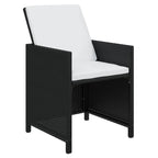 vidaXL Patio Dining Set 9 Piece with Cushions Garden Outdoor Terrace Balcony Dining Dinner Table and Chair Seat Seating Furniture Poly Rattan Black