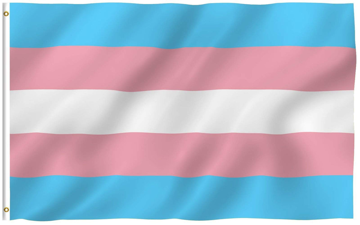 Anley Fly Breeze 3X5 Foot Transgender Flag - Vivid Color And Fade Proof - Canvas Header And Double Stitched - Pink Blue Rainbow