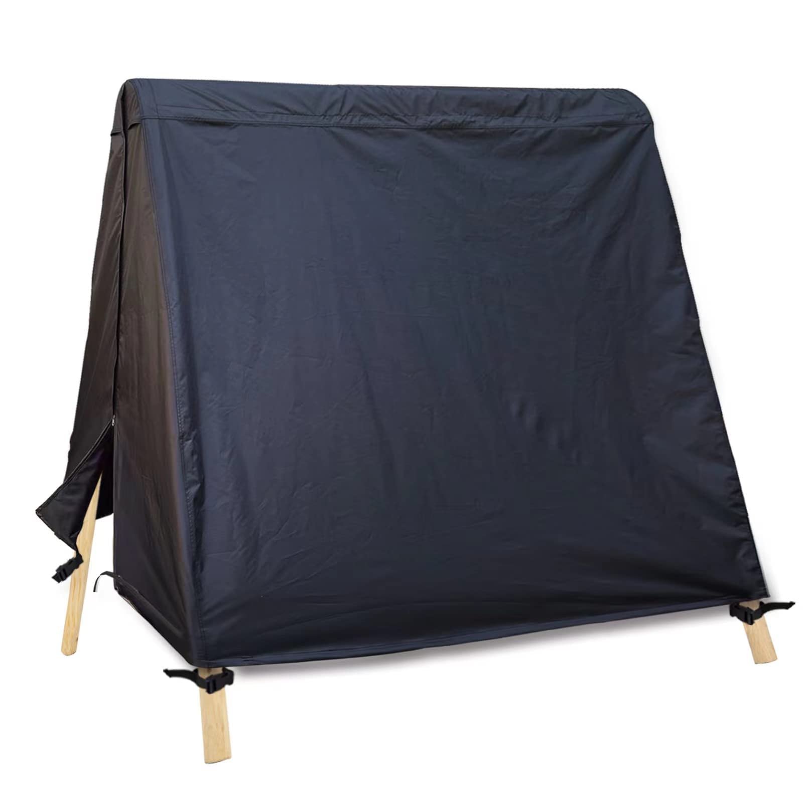 Slan Arrow Patio Swing Cover A-Frame Swing Covers Waterproof 3 Seat Uv Resistant Weather Protector For Outdoor Courtyard Patio Furniture Black