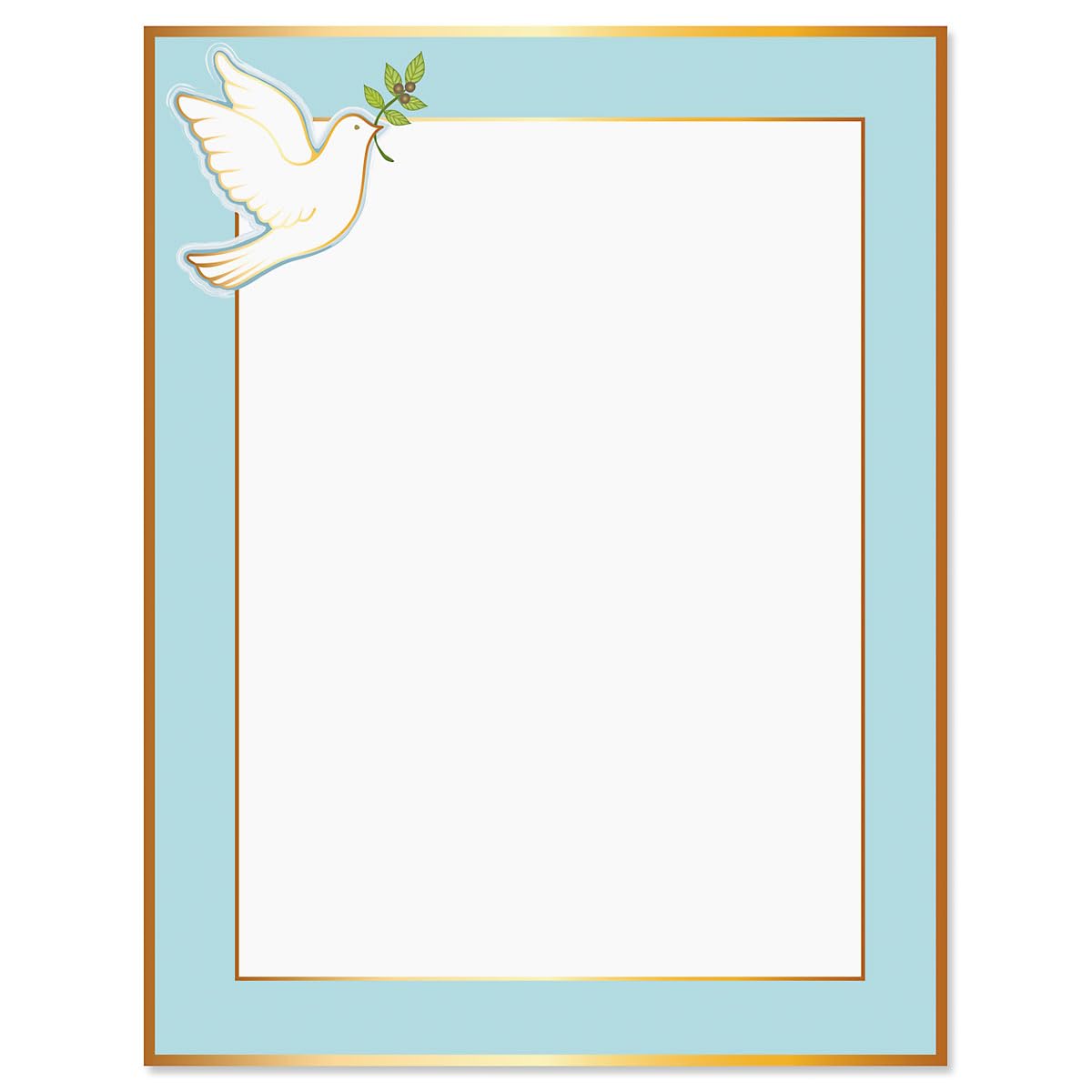 Current Dove Frame Faith Decorative Letter Paper-Religious Stationery Papers, Printable Confirmation, Communion, Baptism, Weddin