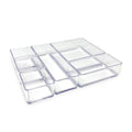 Isaac Jacobs 6-Tray Clear Acrylic Organizer Set, (Six Individual Trays), Multi-Purpose, Stackable Storage Solution for Makeup, C