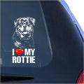 I Love My Rottie Clear Vinyl Decal Sticker for Window, Rottweiler Dog Sign Art Print