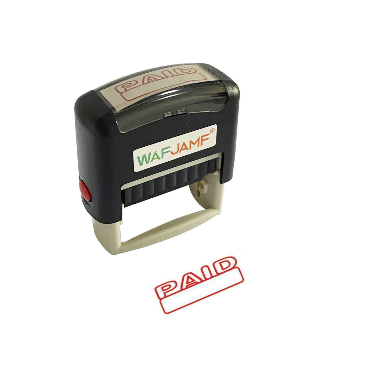 Wafjamf Paid Office Stamp Self Inking Rubber Stamp Office Stamp Message Stamp Red Ink-Medium