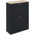HOMCOM Slim Shoe Cabinet for Entryway, Modern Hidden Shoe Storage Cabinet with 2 Flip Drawers and Adjustable Shelves for 12 Pair