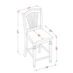 East West Furniture Chelsea Stools With Faux Leather Upholstered Seat, 24" Seat Height
