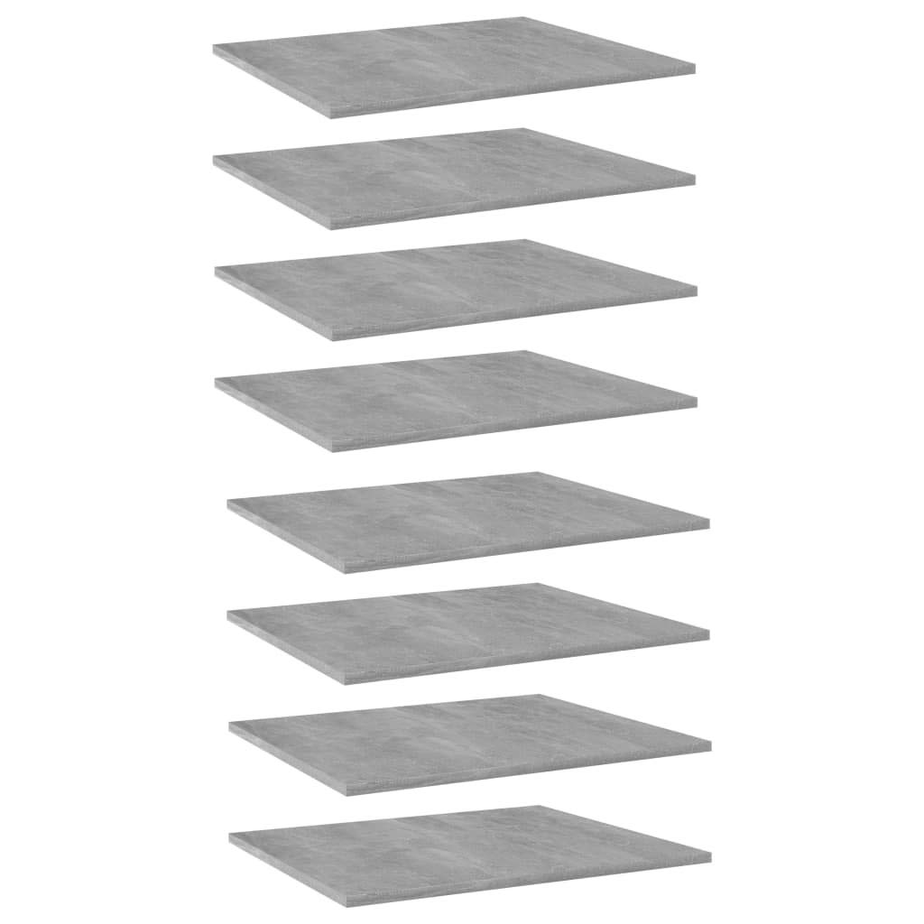 Bookshelf Boards 8 pcs Concrete Gray 23.6&quot;x19.7&quot;x0.6&quot; Chipboard