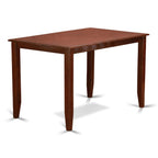 East West Furniture BUVN5-MAH-W Buckland 5 Piece Counter Height Set Includes a Rectangle Kitchen Table and 4 Dining Chairs, 30x48 Inch, Mahogany