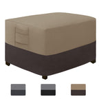 Easy-Going Outdoor Ottoman Cover, Waterproof Patio Ottoman Cover, Heavy Duty Outdoor Furniture Cover With Padded Handles (34'X24'X17', Camel/ Dark Brown)