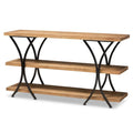 Baxton Studio Terrell Brown Finished Wood and Black Finished Metal Console Table