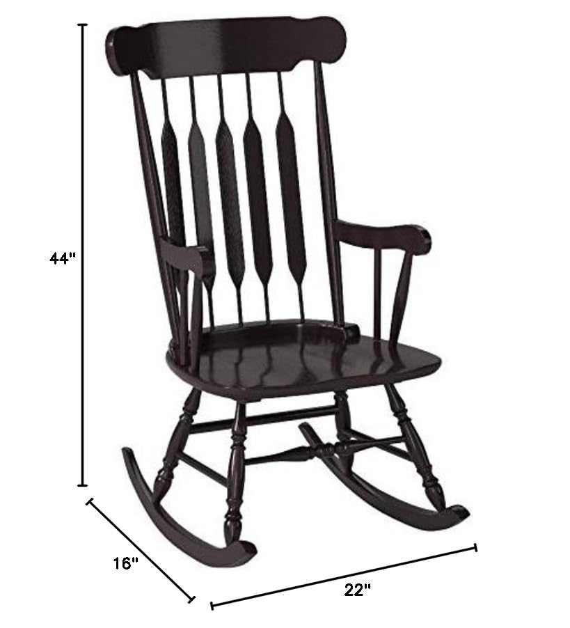 Gift Mark Adult Solid Rocking Chair, Espresso