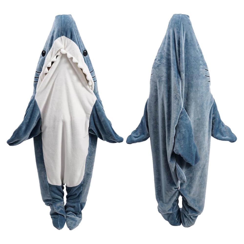 Shark Onesie, Shark Blanket Hoodie Onesie Adult, Shark Sleeping Bag For Adult (L)